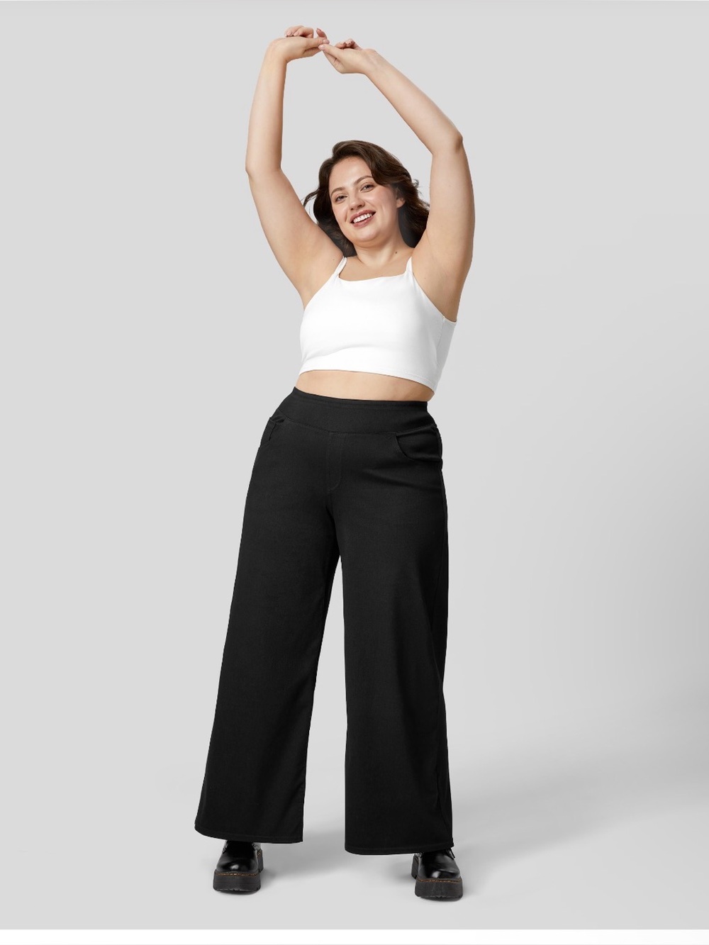 🔥🖤 NWT Halara Flex High Waisted Baggy Wide Leg Black Denim Size 1X 🖤🔥
